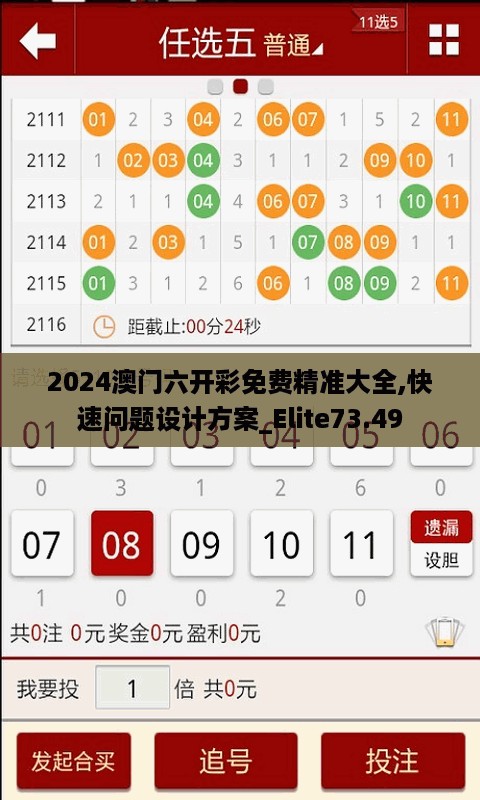 2024澳门六开彩免费精准大全,快速问题设计方案_Elite73.49