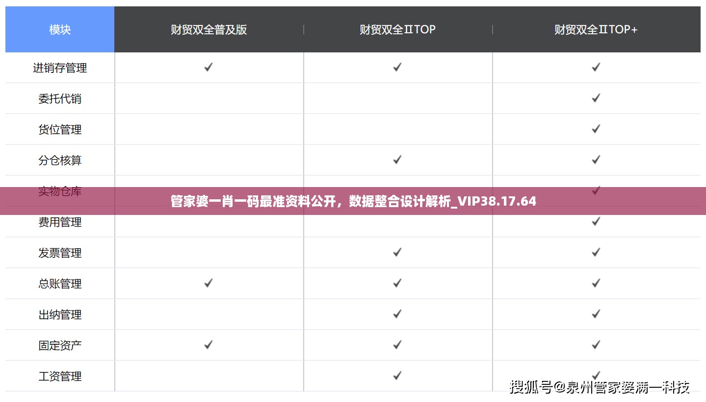 管家婆一肖一码最准资料公开，数据整合设计解析_VIP38.17.64