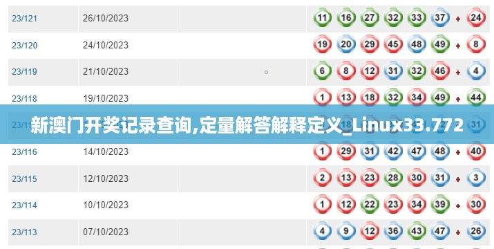 新澳门开奖记录查询,定量解答解释定义_Linux33.772