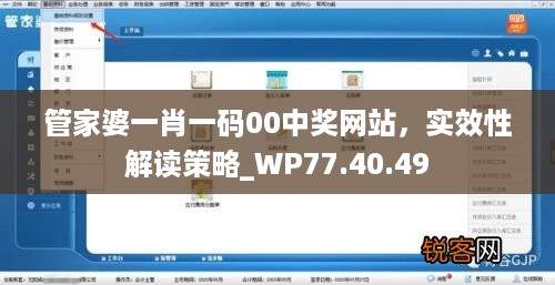 管家婆一肖一码00中奖网站，实效性解读策略_WP77.40.49