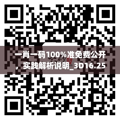 一肖一码100%准免费公开，实践解析说明_3D16.25.86