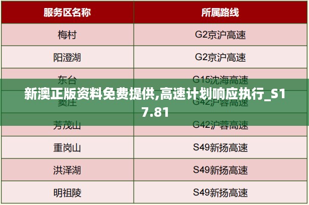 新澳正版资料免费提供,高速计划响应执行_S17.81