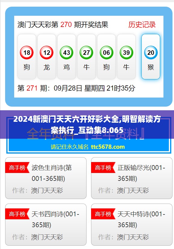 2024新澳门天天六开好彩大全,明智解读方案执行_互动集8.065