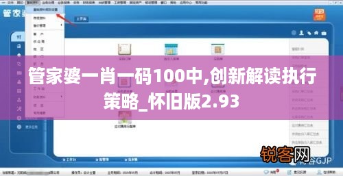 管家婆一肖一码100中,创新解读执行策略_怀旧版2.93