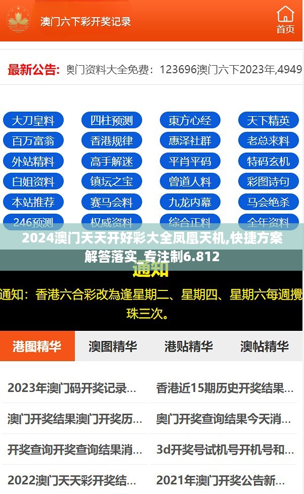 2024澳门天天开好彩大全凤凰天机,快捷方案解答落实_专注制6.812