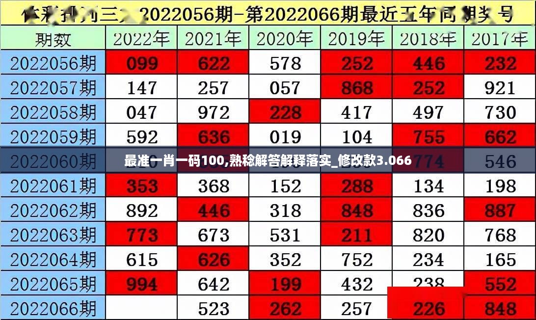 最准一肖一码100,熟稔解答解释落实_修改款3.066