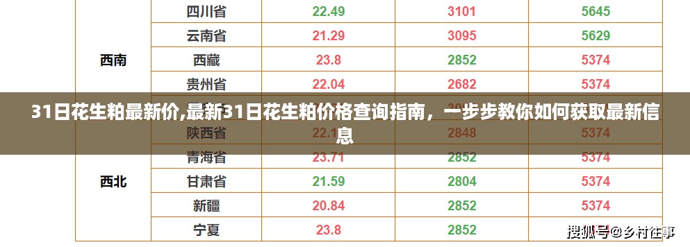 最新31日花生粕价格查询指南，教你如何获取最新信息