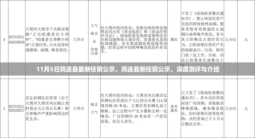 筠连县新任公示深度测评与介绍，最新任前公示一览（11月5日）