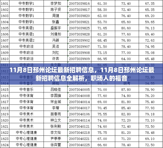 11月8日邳州论坛最新招聘信息全解析，职场人的求职福音