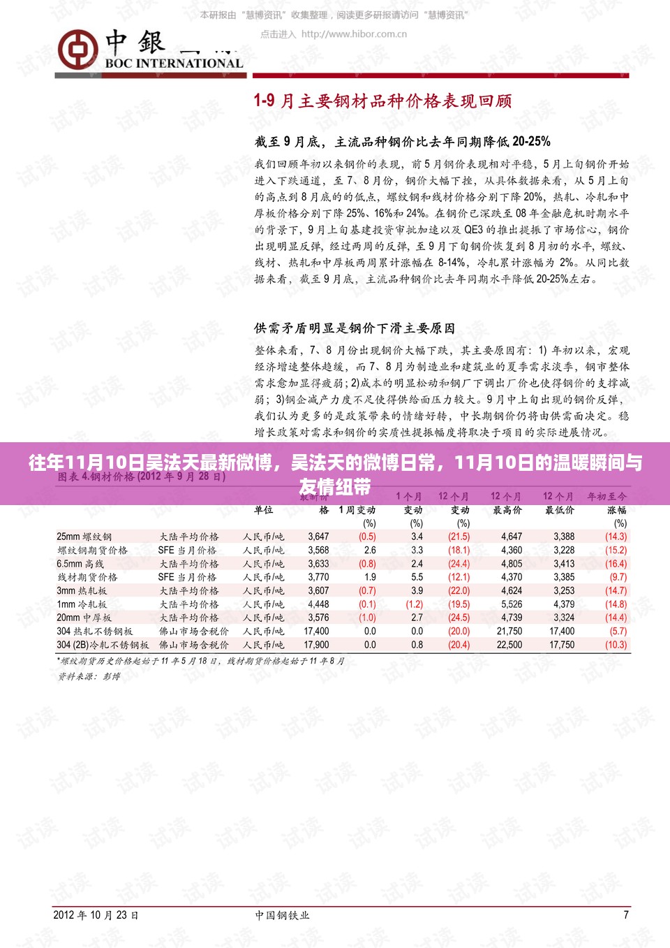 吴法天11月10日微博分享，日常温暖与友情纽带