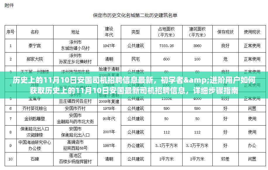 历史上的11月10日安国司机招聘信息全解析，初学者与进阶用户获取指南