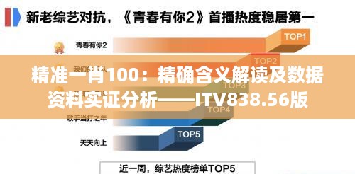 精准一肖100：精确含义解读及数据资料实证分析——ITV838.56版