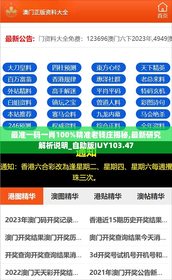 最准一码一肖100%精准老钱庄揭秘,最新研究解析说明_自助版IUY103.47