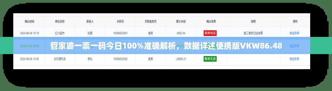 管家婆一票一码今日100%准确解析，数据详述便携版VKW86.48