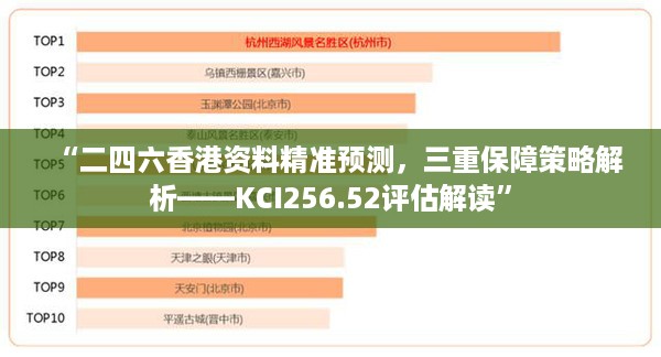 “二四六香港资料精准预测，三重保障策略解析——KCI256.52评估解读”