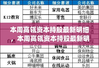 高瓴资本持股最新明细解析，如何查询与分析持股数据？