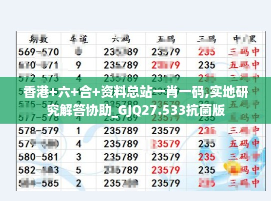 香港+六+合+资料总站一肖一码,实地研究解答协助_GJQ27.533抗菌版