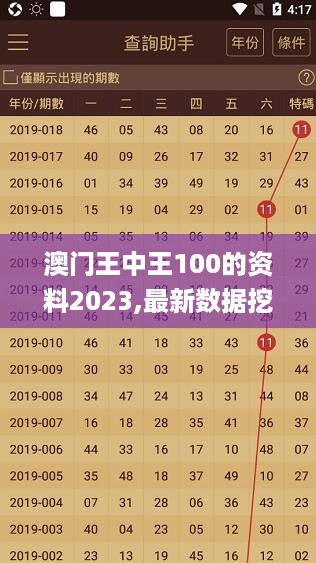 澳门王中王100的资料2023,最新数据挖解释明_MSI27.899模拟版