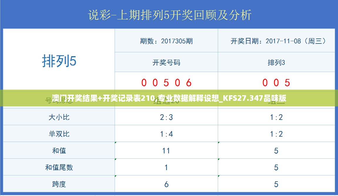 澳门开奖结果+开奖记录表210,专业数据解释设想_KFS27.347品味版