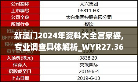 新澳门2024年资料大全宫家婆,专业调查具体解析_WYR27.367经典版