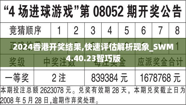 2024香港开奖结果,快速评估解析现象_SWM4.40.23智巧版