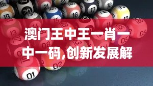 澳门王中王一肖一中一码,创新发展解答落实_MAT7.25.45专门版