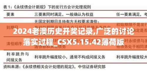 2024老澳历史开奖记录,广泛的讨论落实过程_CSX5.15.42薄荷版