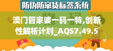 澳门管家婆一码一特,创新性解析计划_AQS7.49.59活现版