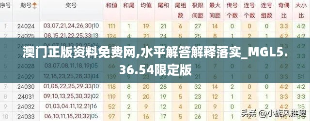 澳门正版资料免费网,水平解答解释落实_MGL5.36.54限定版