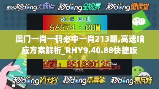 澳门一肖一码必中一肖213期,高速响应方案解析_RHY9.40.88快捷版