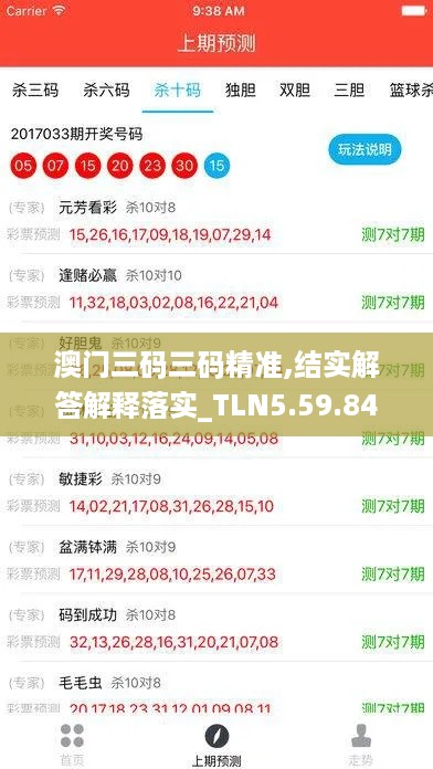 澳门三码三码精准,结实解答解释落实_TLN5.59.84最佳版