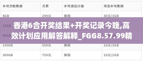 香港6合开奖结果+开奖记录今晚,高效计划应用解答解释_FGG8.57.99精华版