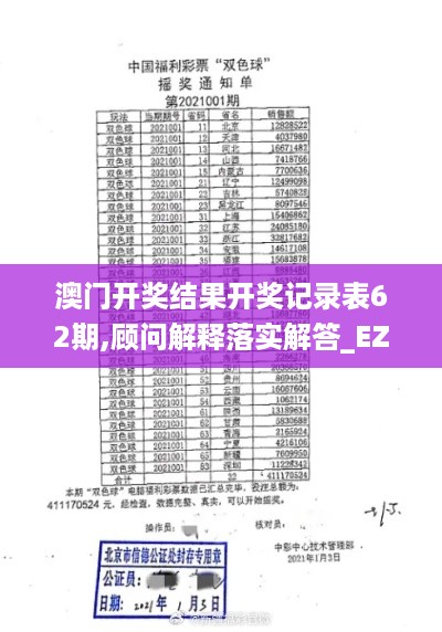 澳门开奖结果开奖记录表62期,顾问解释落实解答_EZL2.36.49钻石版