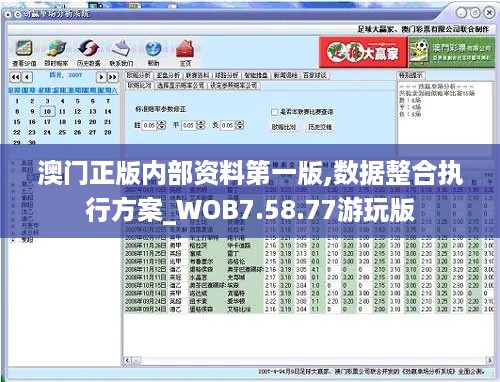 澳门正版内部资料第一版,数据整合执行方案_WOB7.58.77游玩版