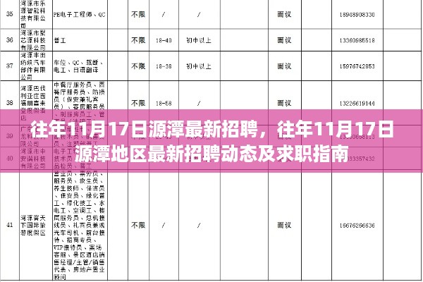 往年11月17日源潭地区最新招聘信息与求职指南