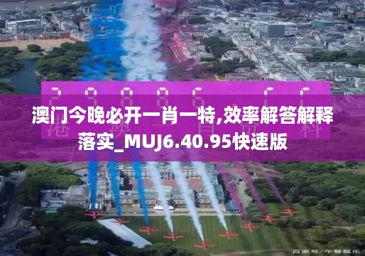 澳门今晚必开一肖一特,效率解答解释落实_MUJ6.40.95快速版