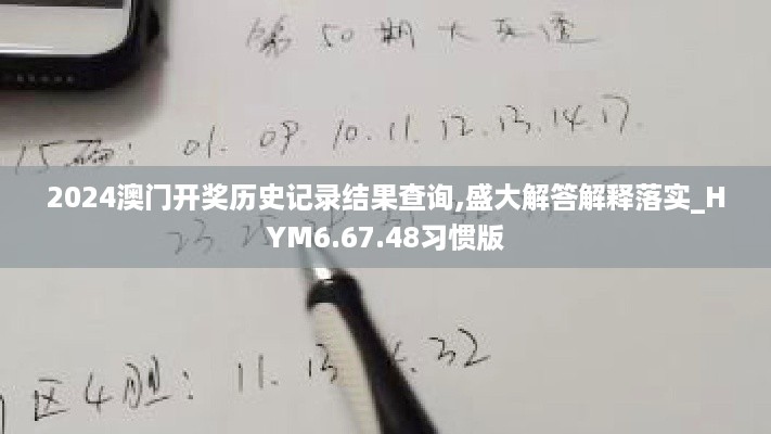 2024澳门开奖历史记录结果查询,盛大解答解释落实_HYM6.67.48习惯版