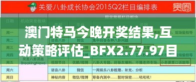 澳门特马今晚开奖结果,互动策略评估_BFX2.77.97目击版