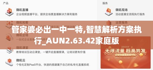 管家婆必出一中一特,智慧解析方案执行_AUN2.63.42家庭版