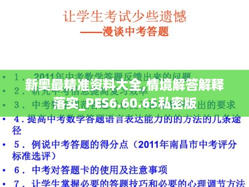 新奥最精准资料大全,情境解答解释落实_PES6.60.65私密版