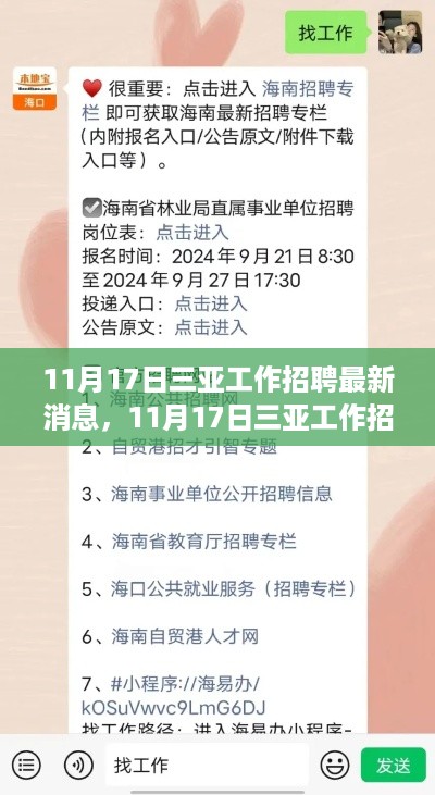 探寻海南职场新动向，三亚最新招聘消息