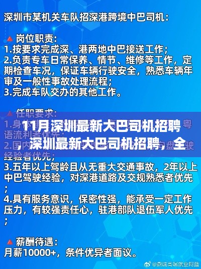 深圳最新大巴司机招聘，全面解读与深度体验指南