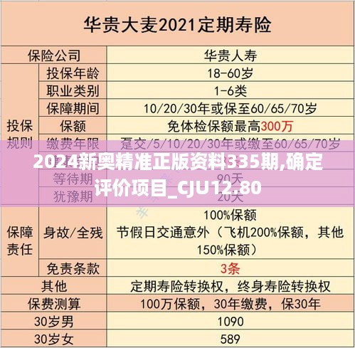 2024新奥精准正版资料335期,确定评价项目_CJU12.80