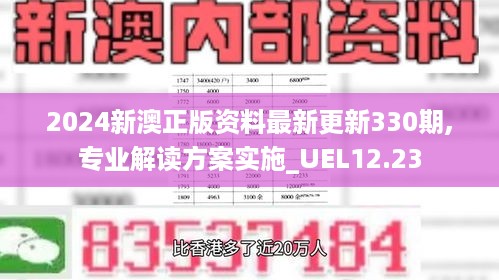 2024新澳正版资料最新更新330期,专业解读方案实施_UEL12.23