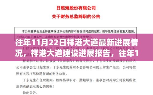 祥港大道建设进展报告，往年11月22日最新动态更新