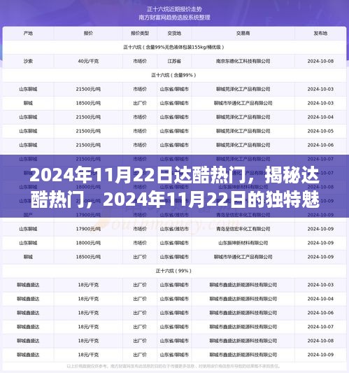 揭秘达酷热门，2024年11月22日的独特魅力和机遇揭秘