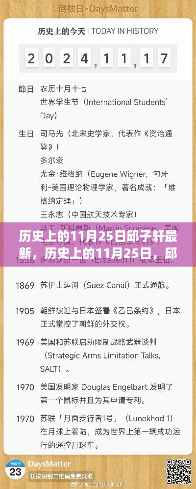 邱子轩，历史上的11月25日成就概览与最新篇章揭秘