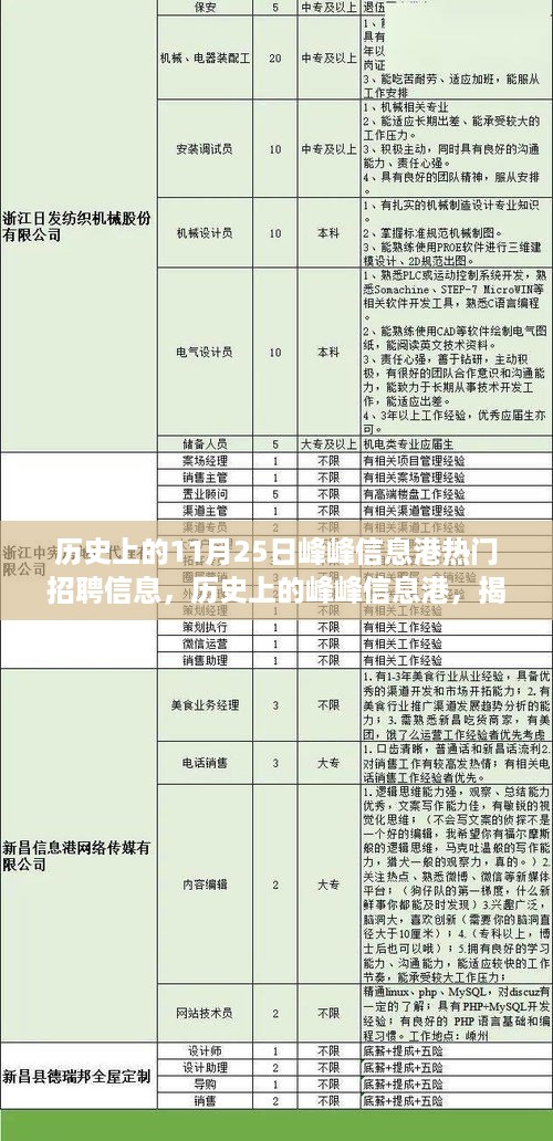 揭秘历史峰峰信息港，十一月二十五日热门招聘信息回顾