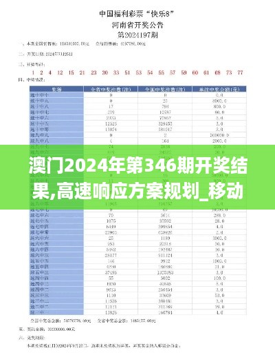 澳门2024年第346期开奖结果,高速响应方案规划_移动版16.400