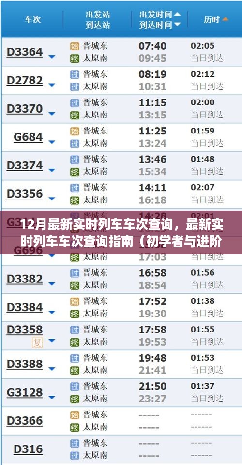 12月最新实时列车车次查询指南，适合初学者与进阶用户的必备攻略